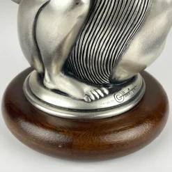 Silberne Vintage Man and Woman Tischlampe von Ottaviani, Italien, 1970er