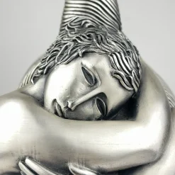 Silberne Vintage Man and Woman Tischlampe von Ottaviani, Italien, 1970er