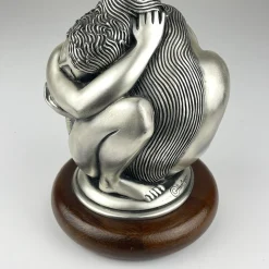 Silberne Vintage Man and Woman Tischlampe von Ottaviani, Italien, 1970er