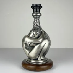 Silberne Vintage Man and Woman Tischlampe von Ottaviani, Italien, 1970er