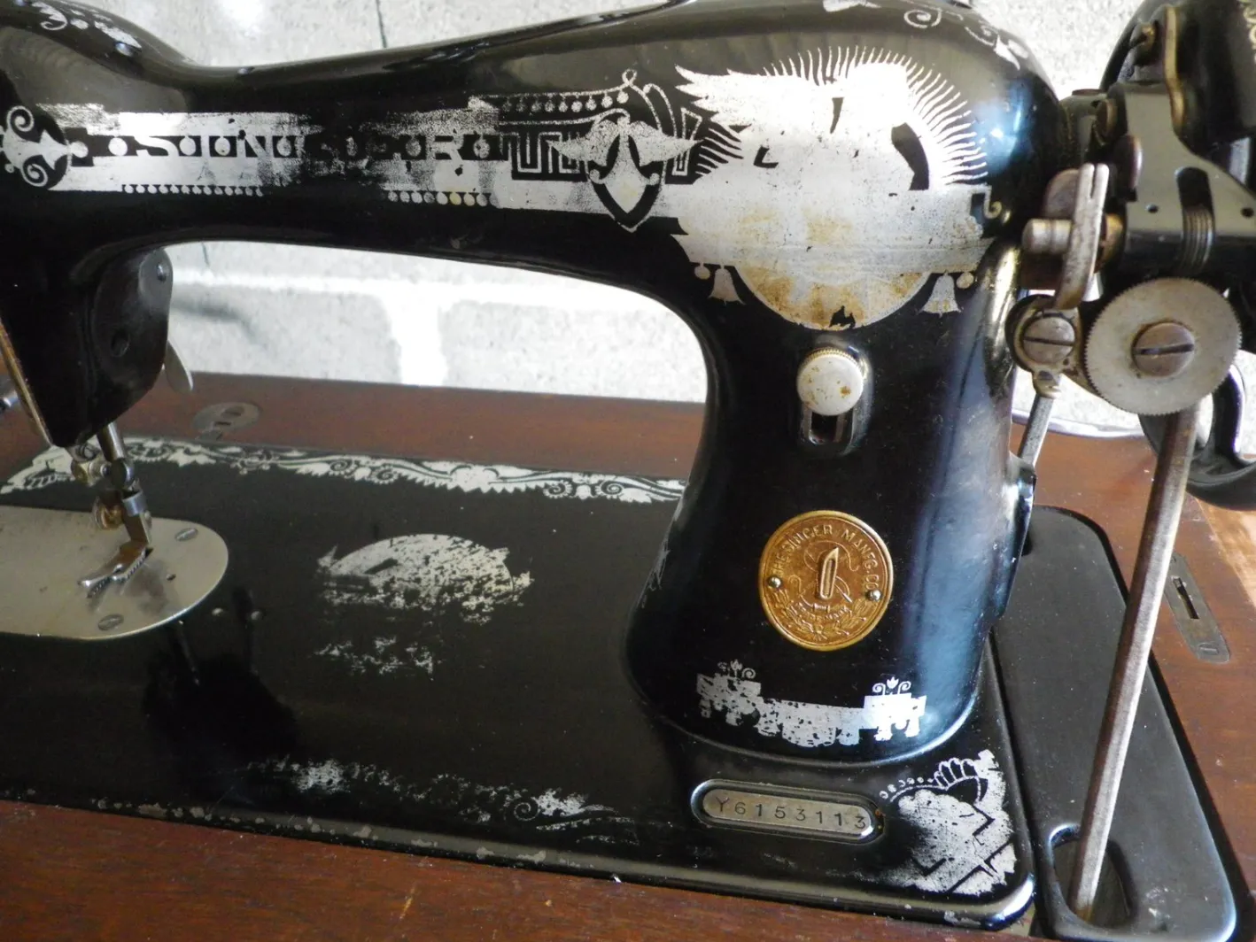 Singer Nähmaschine mit Beleuchtung, 1928