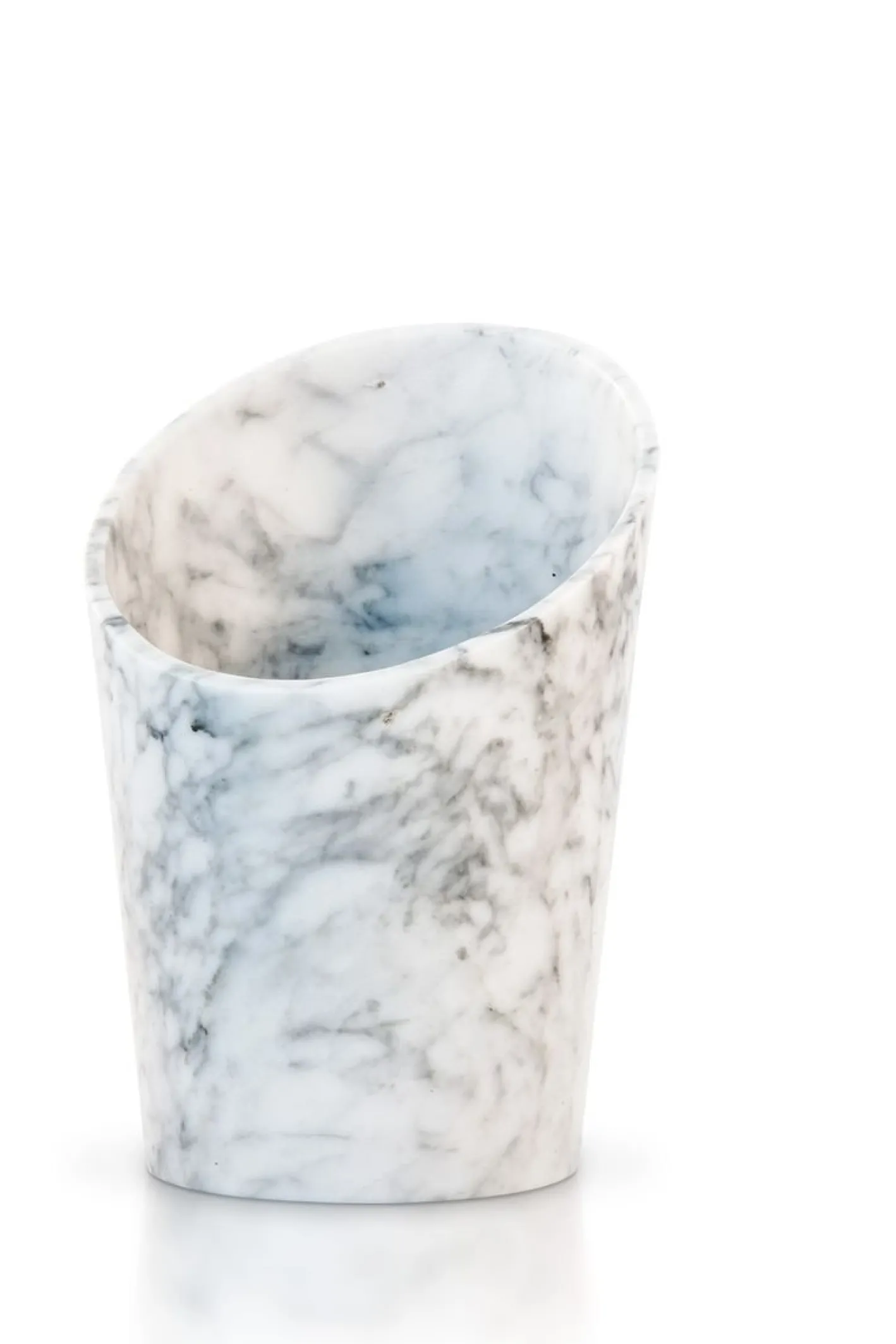 Single Glacette aus weißem Carrara Marmor von Fiammettav Home Collection