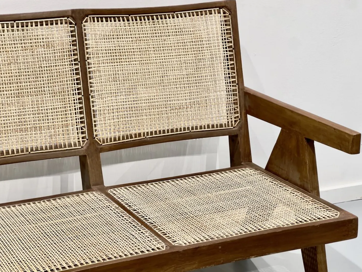 3-Sitzer Bank Sofa von Pierre Jeanneret, Indien, 1956