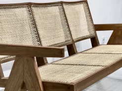 3-Sitzer Bank Sofa von Pierre Jeanneret, Indien, 1956