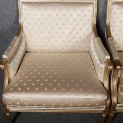 Sitzgruppe im Louis XVI Stil von Pierre Counot Blandin, Frankreich, 1980, 6er Set