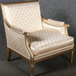 Sitzgruppe im Louis XVI Stil von Pierre Counot Blandin, Frankreich, 1980, 6er Set