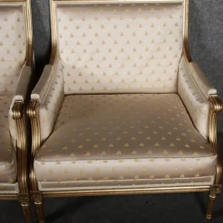 Sitzgruppe im Louis XVI Stil von Pierre Counot Blandin, Frankreich, 1980, 6er Set