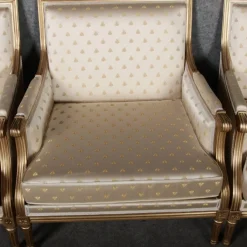 Sitzgruppe im Louis XVI Stil von Pierre Counot Blandin, Frankreich, 1980, 6er Set