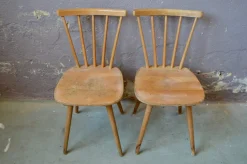 Skandinavische Esszimmerstühle aus Holz, 1950er, 2er Set