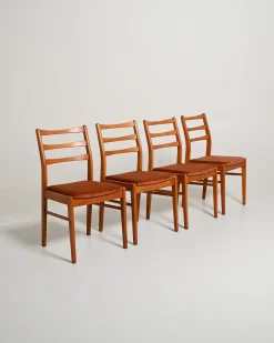 Skandinavische Esszimmerstühle aus Teak, 1960er, 4er Set
