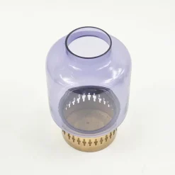 Skandinavischer Mid-Century Glas & Messing Kerzenhalter Modell L 95 von Hans-Agne Jakobsson Ab Markaryd, Schweden, 1960er