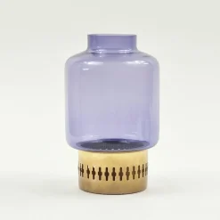 Skandinavischer Mid-Century Glas & Messing Kerzenhalter Modell L 95 von Hans-Agne Jakobsson Ab Markaryd, Schweden, 1960er