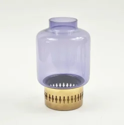 Skandinavischer Mid-Century Glas & Messing Kerzenhalter Modell L 95 von Hans-Agne Jakobsson Ab Markaryd, Schweden, 1960er