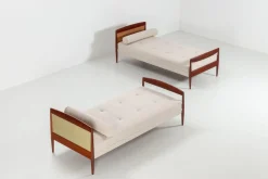 Skandinavisches Daybed aus Teak und Rohr, Dänemark, 1960