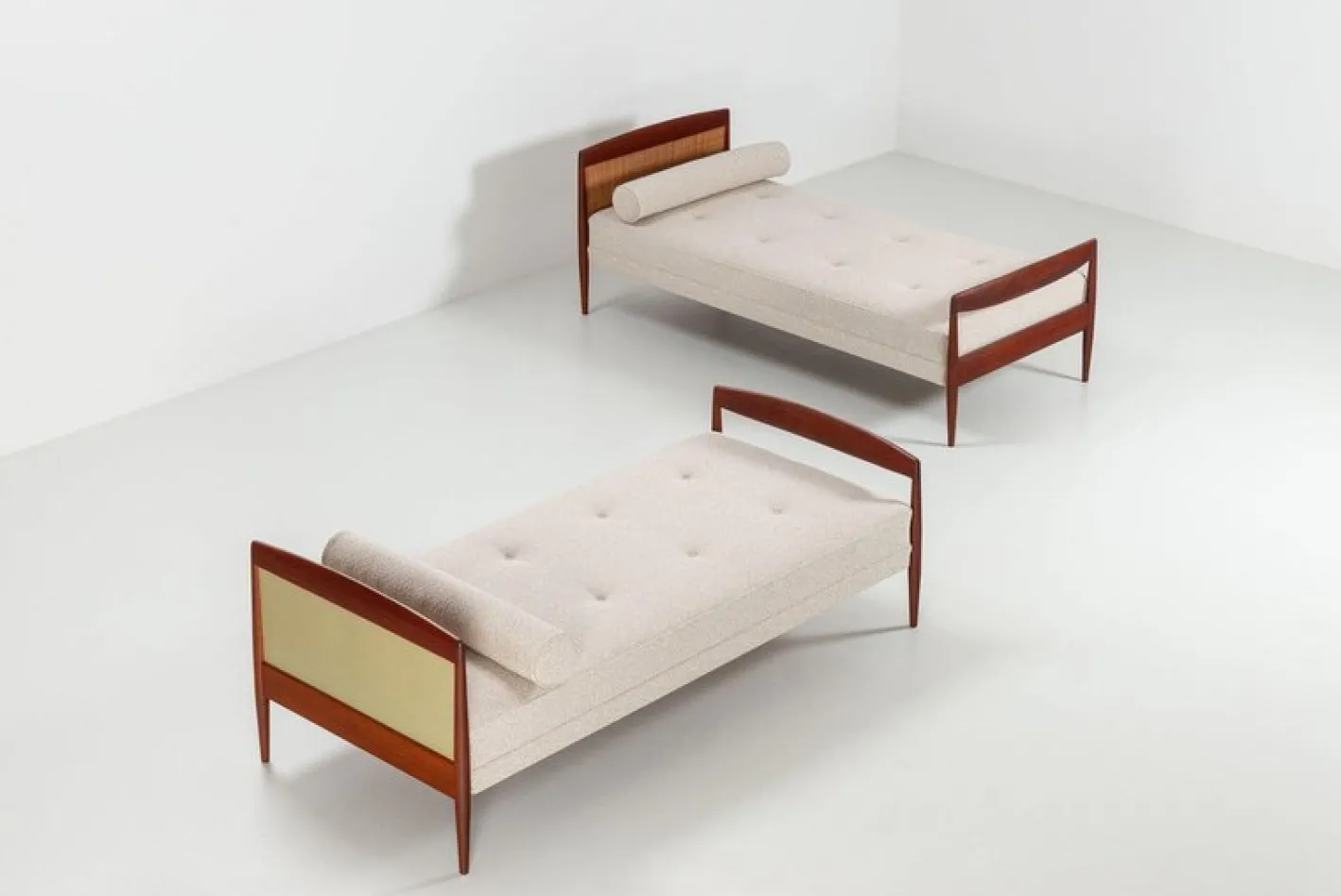 Skandinavisches Daybed aus Teak und Rohr, Dänemark, 1960