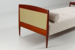 Skandinavisches Daybed aus Teak und Rohr, Dänemark, 1960