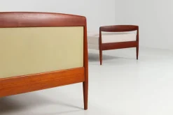 Skandinavisches Daybed aus Teak und Rohr, Dänemark, 1960