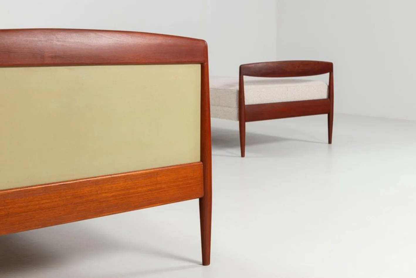 Skandinavisches Daybed aus Teak und Rohr, Dänemark, 1960