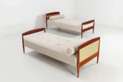 Skandinavisches Daybed aus Teak und Rohr, Dänemark, 1960