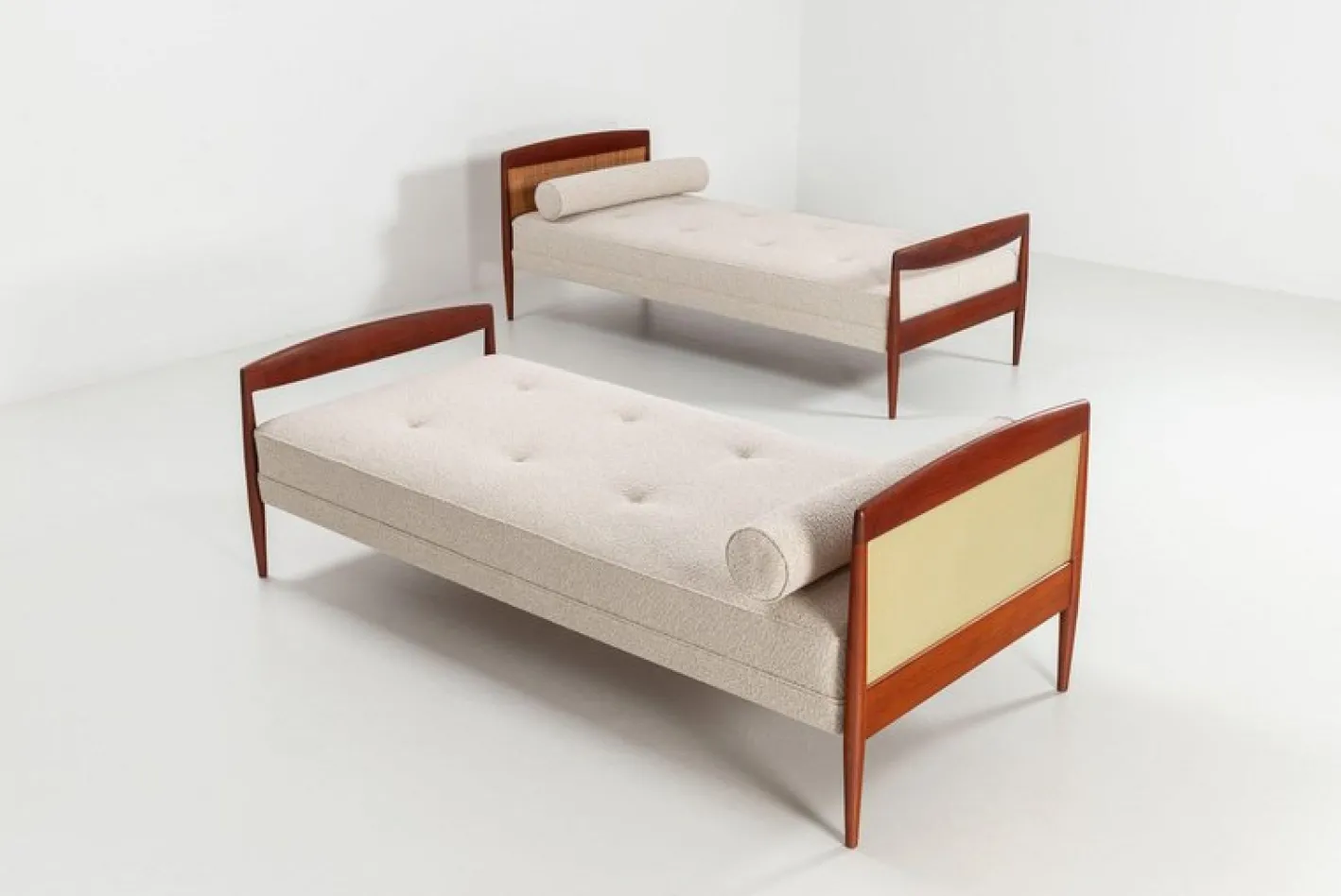 Skandinavisches Daybed aus Teak und Rohr, Dänemark, 1960