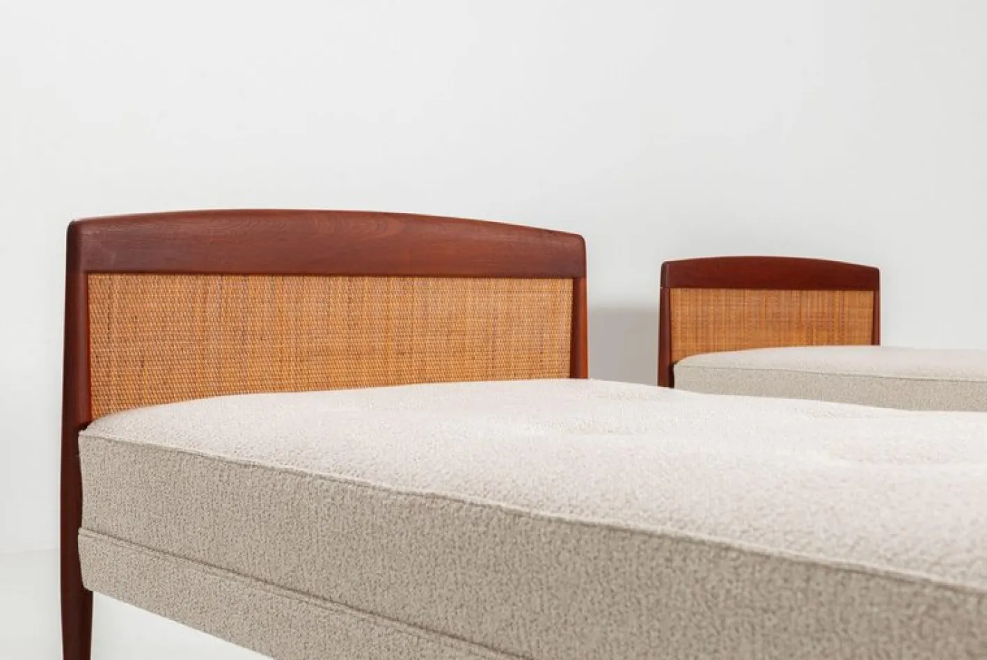 Skandinavisches Daybed aus Teak und Rohr, Dänemark, 1960