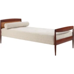 Skandinavisches Daybed aus Teak und Rohr, Dänemark, 1960