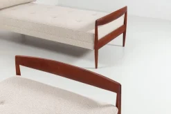 Skandinavisches Daybed aus Teak und Rohr, Dänemark, 1960