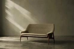 Skandinavisches Mid-Century Modern Zwei-Sitzer Grace Sofa in Braunem Stoff von Ikea, 1961