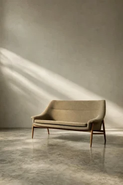 Skandinavisches Mid-Century Modern Zwei-Sitzer Grace Sofa in Braunem Stoff von Ikea, 1961