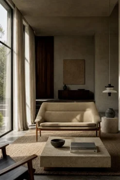 Skandinavisches Mid-Century Modern Zwei-Sitzer Grace Sofa in Braunem Stoff von Ikea, 1961
