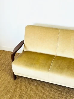 Skandinavisches Vintage Samt Sofa & Sessel, 1960er, 2er Set