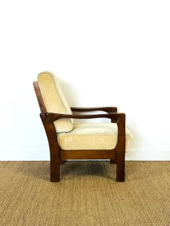 Skandinavisches Vintage Samt Sofa & Sessel, 1960er, 2er Set