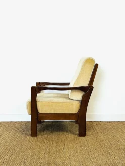 Skandinavisches Vintage Samt Sofa & Sessel, 1960er, 2er Set