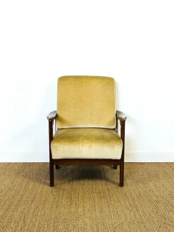 Skandinavisches Vintage Samt Sofa & Sessel, 1960er, 2er Set