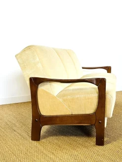 Skandinavisches Vintage Samt Sofa & Sessel, 1960er, 2er Set