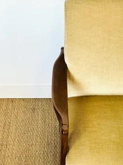 Skandinavisches Vintage Samt Sofa & Sessel, 1960er, 2er Set