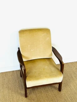 Skandinavisches Vintage Samt Sofa & Sessel, 1960er, 2er Set