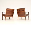 Skandinavische Vintage Ledersessel von Frederik Kayser, 1960er, 2er Set