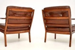 Skandinavische Vintage Ledersessel von Frederik Kayser, 1960er, 2er Set