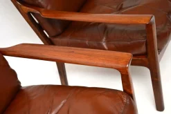 Skandinavische Vintage Ledersessel von Frederik Kayser, 1960er, 2er Set