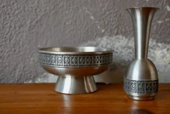Skandinavische Zinn Tasse und Vase aus Zinn von Haugrud, Norwegen, 2er Set
