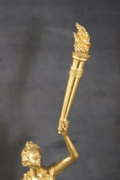 Skulpturale Figuren, Vergoldete Bronze auf Alabastersockel, Frühes 20. Jh., 2er Set