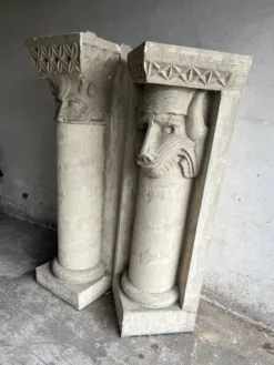 Skulpturale Gipssäulen von Walter De Buck, 2 . Set
