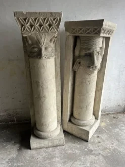 Skulpturale Gipssäulen von Walter De Buck, 2 . Set
