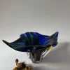 Skulpturale Kobaltblaue Tafelaufsatzschale aus Kunstglas von Egermann, 1980er