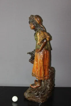 Skulptur eines Bauern in Terrakotta von Stellmacher, 1900