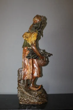 Skulptur eines Bauern in Terrakotta von Stellmacher, 1900
