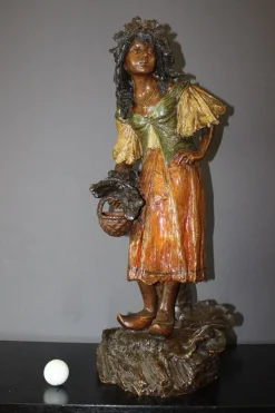 Skulptur eines Bauern in Terrakotta von Stellmacher, 1900
