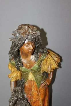 Skulptur eines Bauern in Terrakotta von Stellmacher, 1900