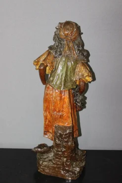Skulptur eines Bauern in Terrakotta von Stellmacher, 1900